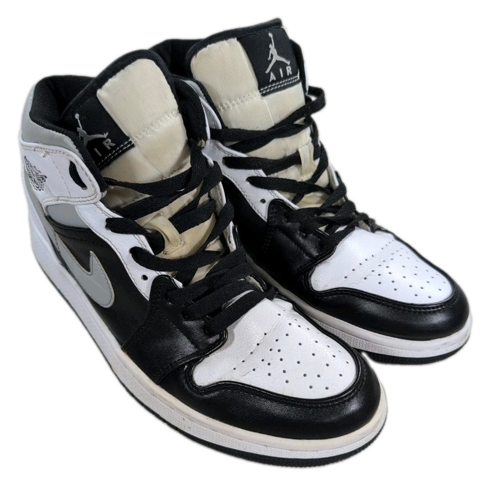 Nike Air Jordan 1 Mid White Shadow Sneakers Mens 8 White Black Gray 554724-073
